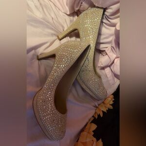 Nude Formal Heels Size 11W only wore once for an hour or so
